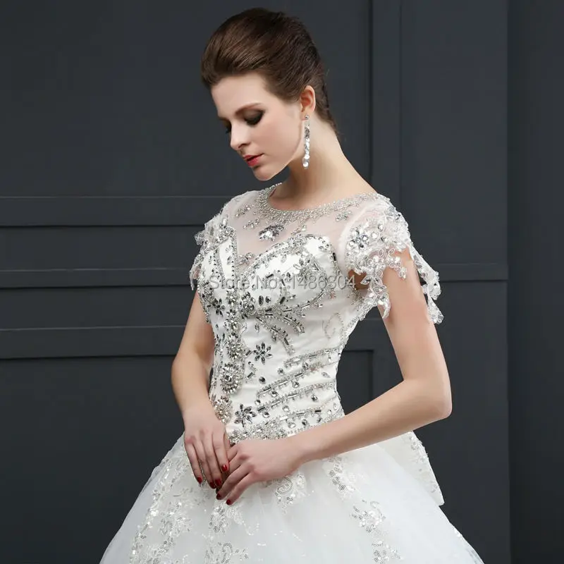 Кружевное свадебное платье с бисером и бантом 2019 элегантное женское