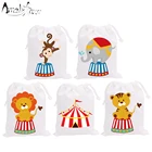 Цирковая тематика подарочные пакеты для вечерние, розовые, синие, подарочные пакеты для дня рождения, праздника, дня рождения, детского душа, товары контейнер для вечеринки, 5 шт.