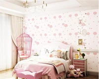 beibehang warm pastoral dandelion wallpaper childrens room green 3d nonwoven bedroom living room pink papel de parede wallpaper
