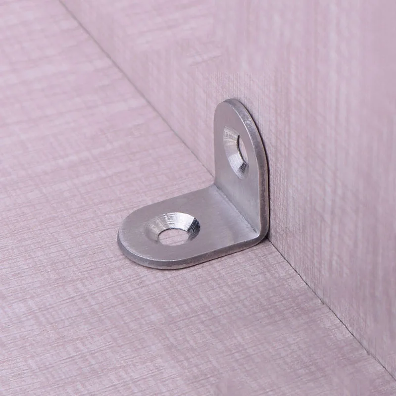FGHGF 10pcs Stainless Steel Corner Brackets Right Angle Iron Bracket for Furniture Fittings Toilet Connector | Обустройство дома