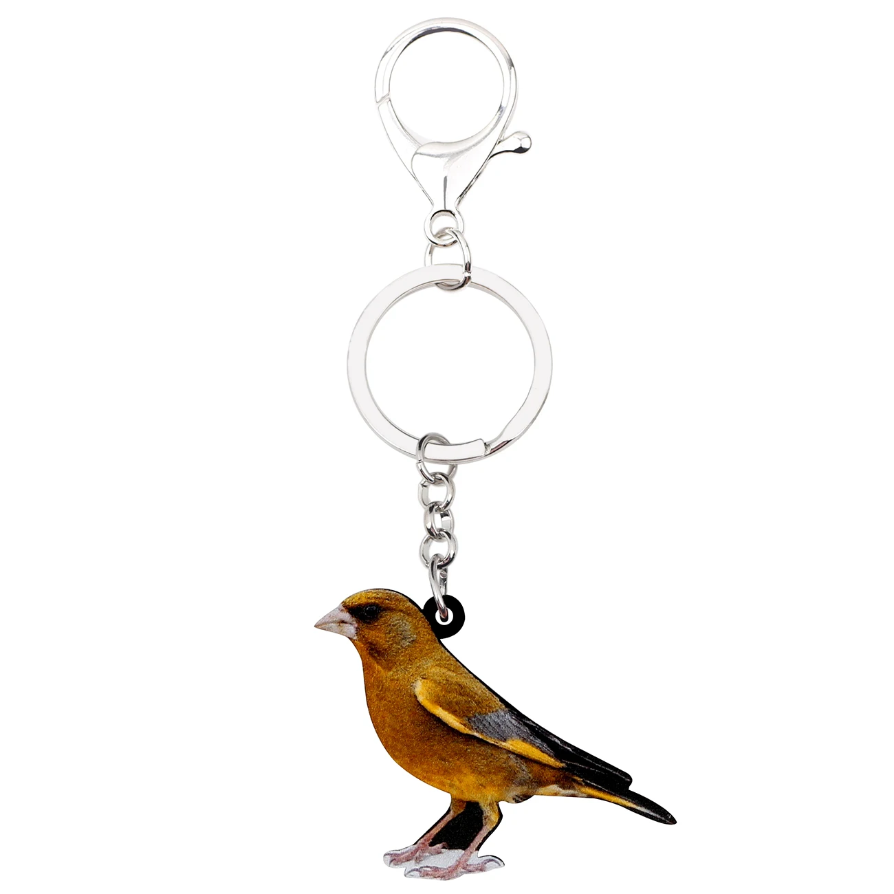Bonsny акриловые Greenfinch птица Брелки Брелоки Новинка животных Ювелирные изделия новинки для Для женщин девочек мешок автомобиля Кулон подарки
