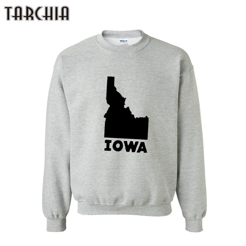 TARCHIA мужская толстовка с капюшоном Весенняя Повседневная Приталенная принтом IOWA