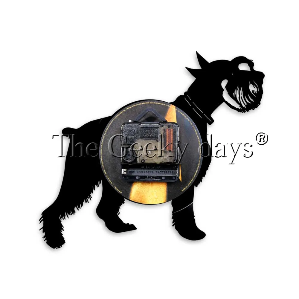 Schnauzer собака порода виниловая запись настенные часы гигантский Шнауцер