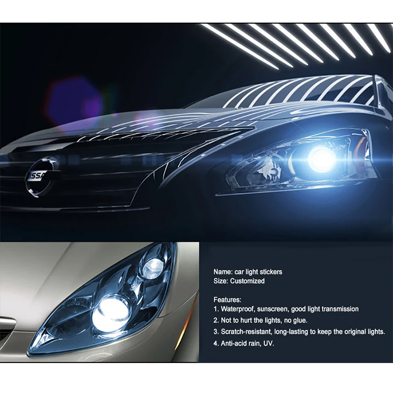 Стайлинга автомобилей 13 Цветов 30x100 см автомобиль свет фар задний фонарь защиты