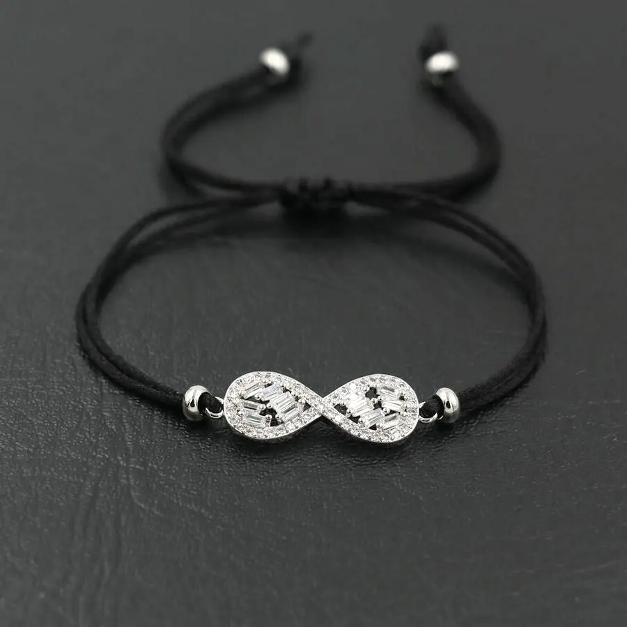 Lucky Brilliant Shiny Crystal Zircon 8 Infinity Bracelets Thin Red Rope Thread String Bracelet Women Girl Couples Lovers Gift | Украшения и