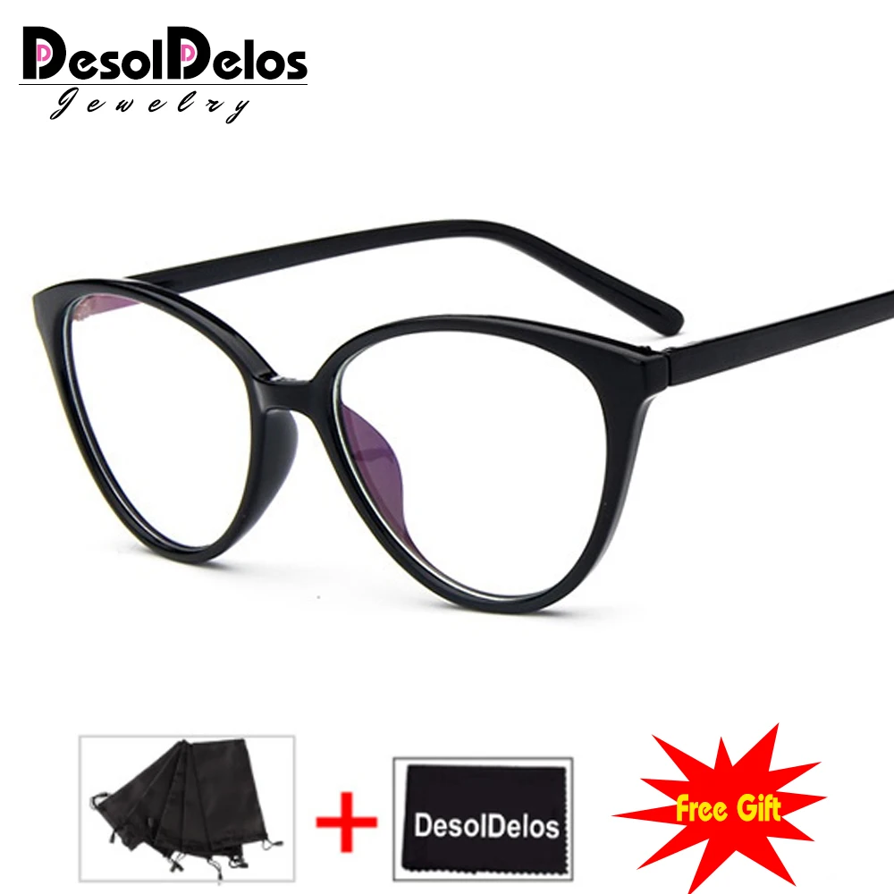 

2022 Spectacle frame cat eye Glasses frame clear lens Women brand Eyewear optical frames myopia nerd black red eyeglasses frame