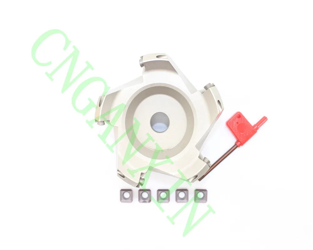 

New 1P KM12-100-32 5F lute Milling Cutter +5P SEKT1204AFTN-XM LF6018