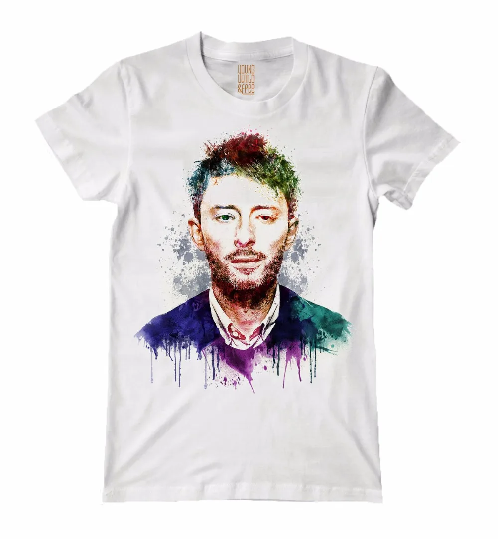 4 стиля белая футболка thom yorke rocker mma fitness Cotton с принтом на заказ мужские футболки