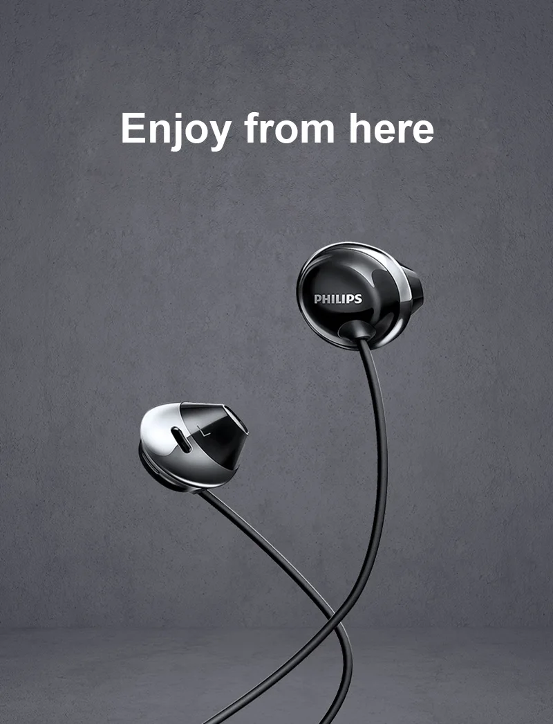 Горячая Philips SHE4205 оригинальные проводные наушники с наушниками-вкладышами спортивные наушники микрофон для Galaxy 8 официальное подтверждение