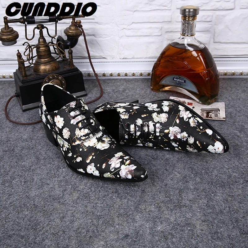 CUNDDIO 238 Хан издание Высокие каблуки указал мужская обувь Из Натуральной кожи