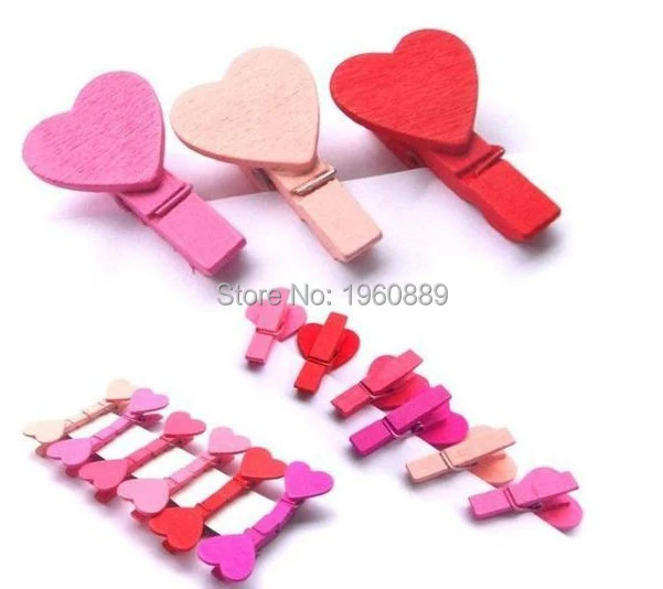 12 шт./пакет деревянные зажимы для одежды с сердечками 1 шт.|clip tube|bag computerbag with |