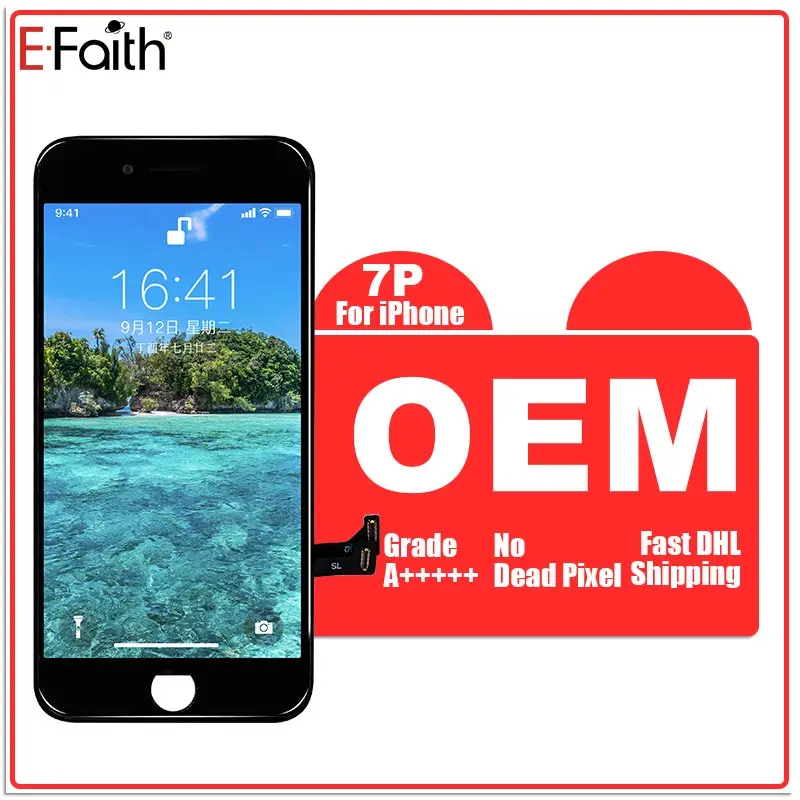 EFaith DHL Бесплатная доставка 10 шт./лот A +++ OEM для iPhone 7P ЖК дисплей 7 + экран с заменой