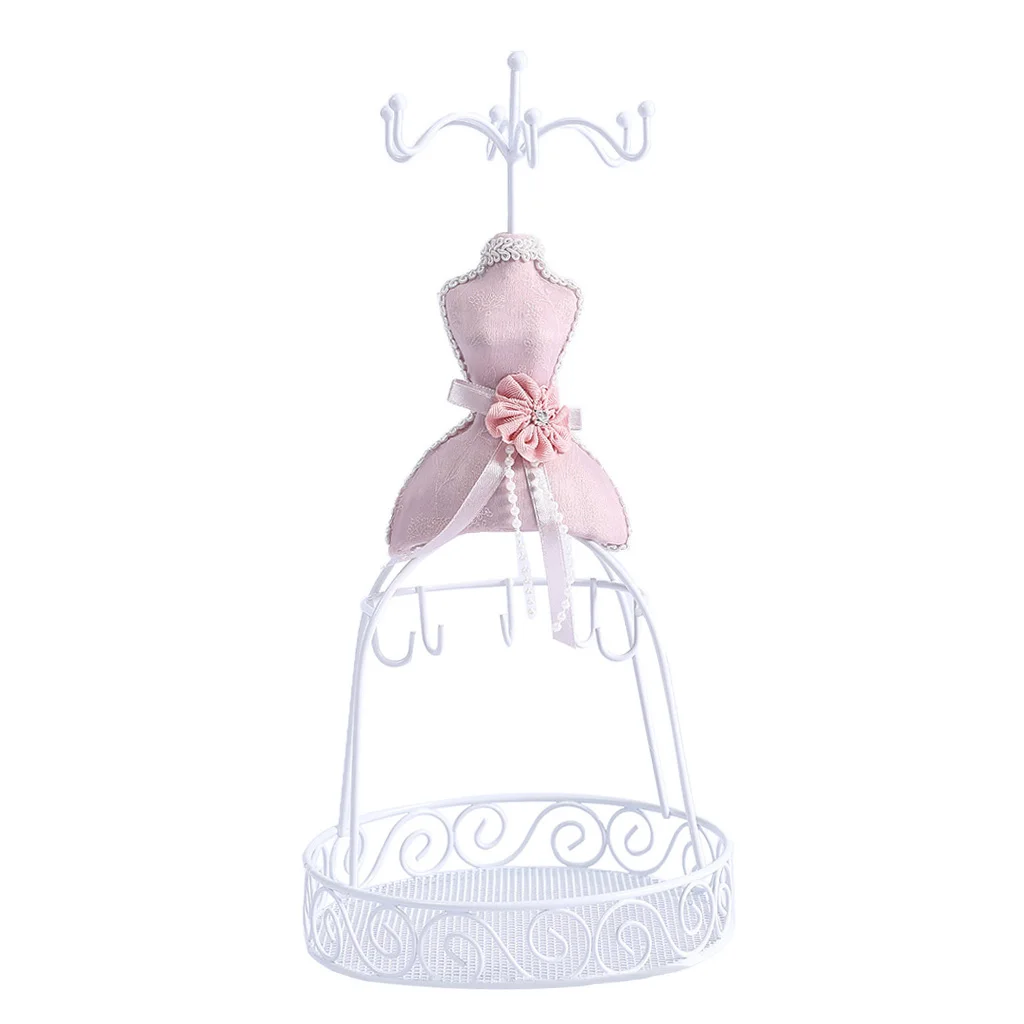 Cute Lady Evening Dress Gown Earring Necklace Jewelry Hanging Holder Stand Anklet Ring Rack Jewelry Organizer Packaging