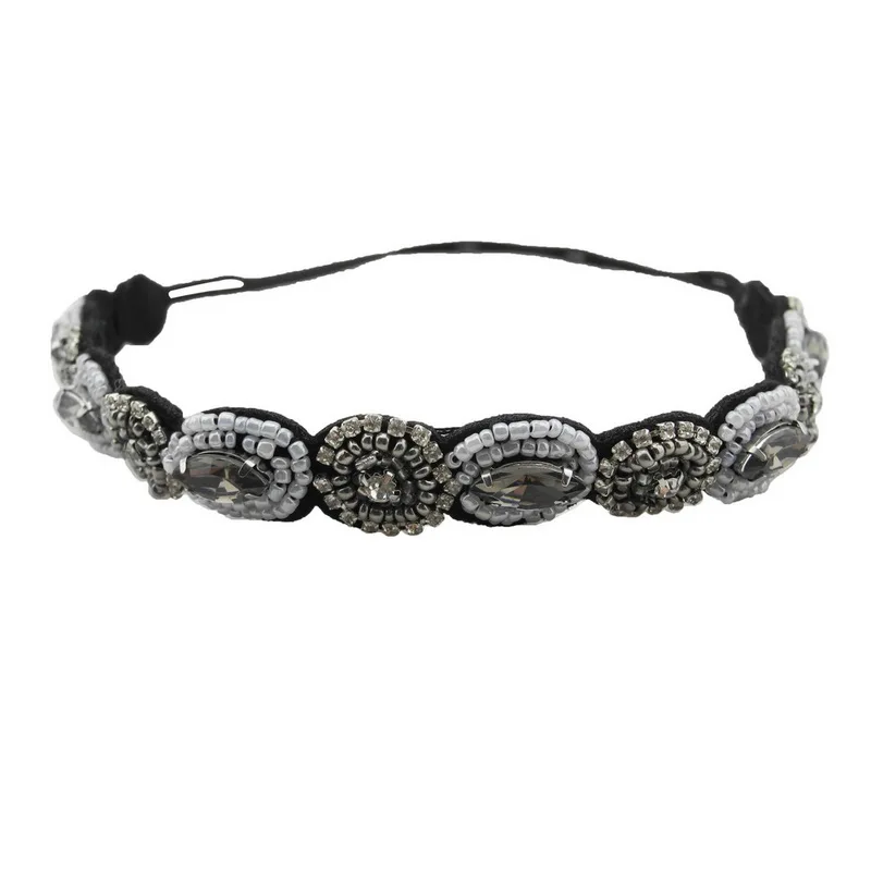 Вечерние аксессуары для волос queen-Handmade queen s повязка для волос BLINGBLING ручная повязка на голову со стразами бисерные головные уборы повязка для волос - Окраска металла: White