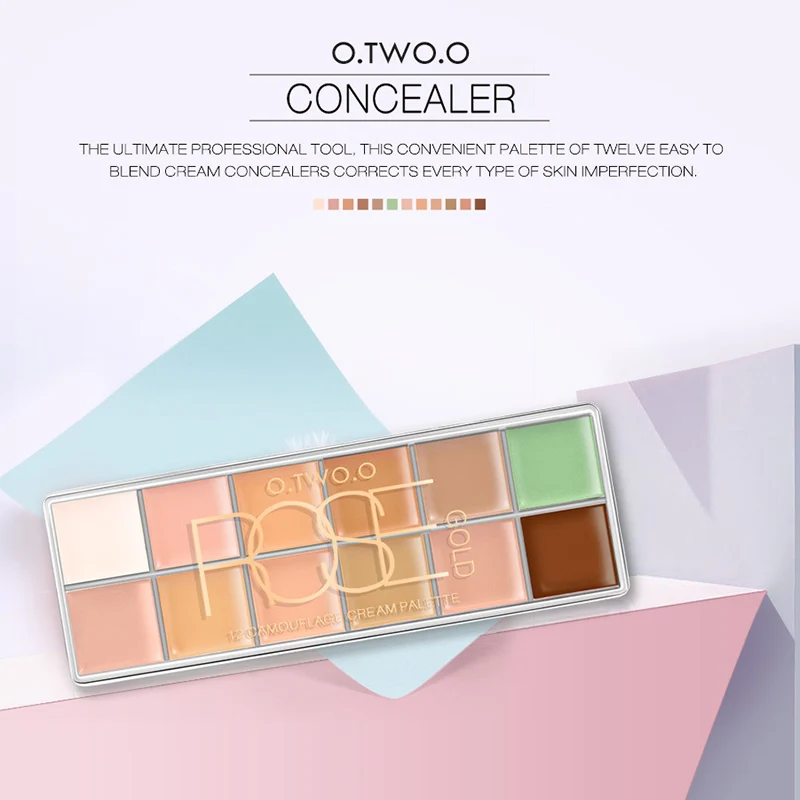 O. TWO. O 12 Color Concealer Cream Make Up Palette Invisible Pore Wrinkles Full Cover Foundation Base Makeup | Красота и здоровье