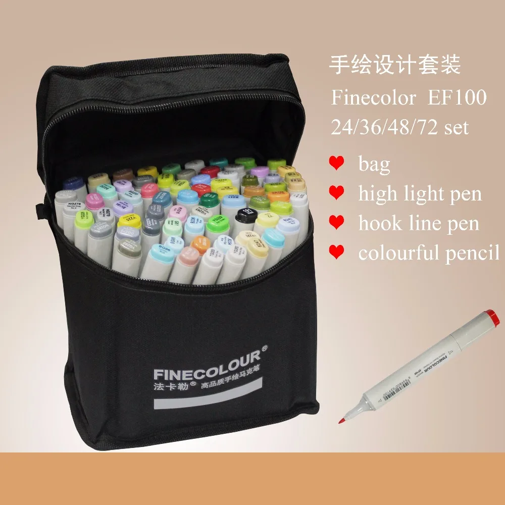 Finecolour EF100 240 цветов чернила на спиртовой основе двухсторонние эскизные
