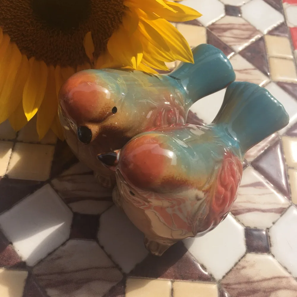 Керамические фарфоровые фигурки с 2 птицами милые животные домашний декор