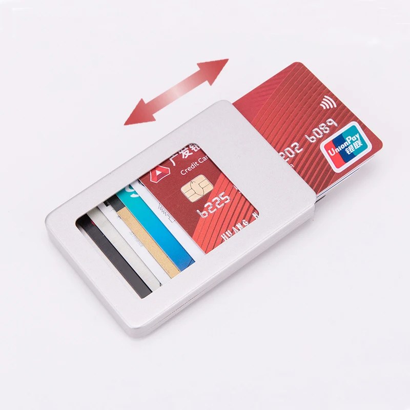 Новая алюминиевая RFID визитница кошелек антимагнитный сплав мужской держатель для кредитных карт женский тонкий Зажим для долларов кошелек мини-бумажник