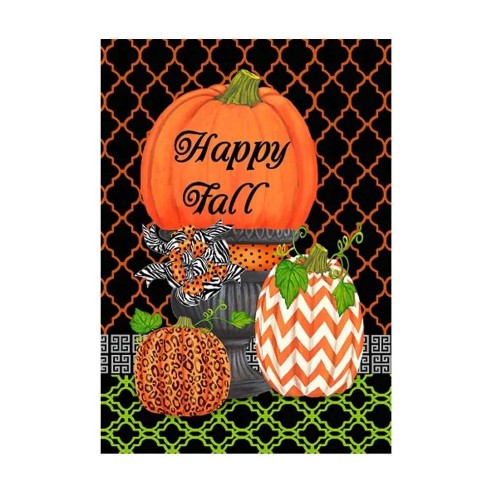 Добро пожаловать Осенний сад флаги тыква осенние листья фотообои с