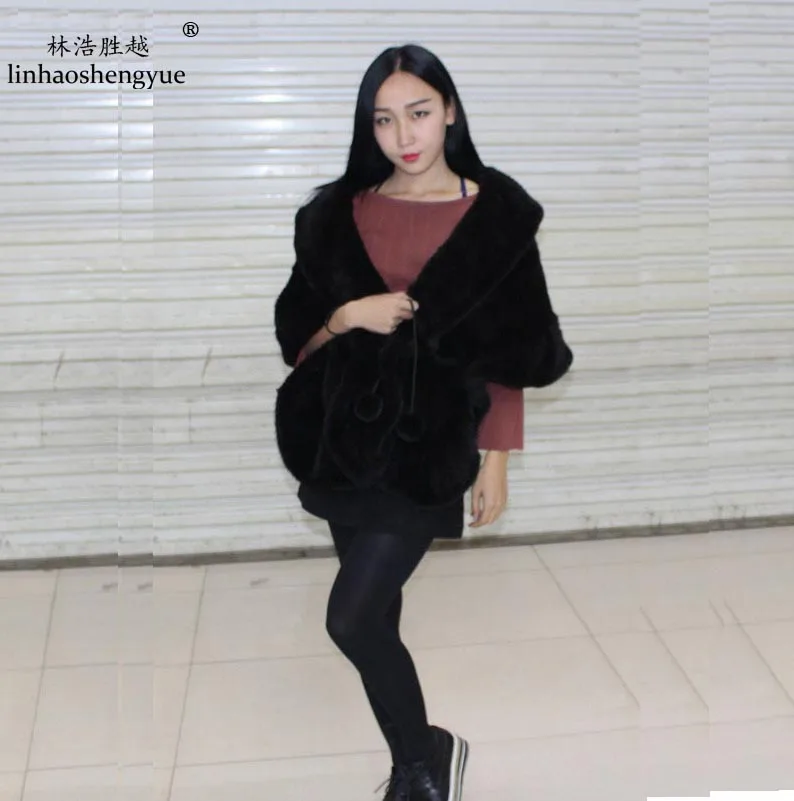 Linhaoshengyue 2017 100% натуральный мех норки Женская шаль|ladies shawl|mink fur shawlfur shawl |