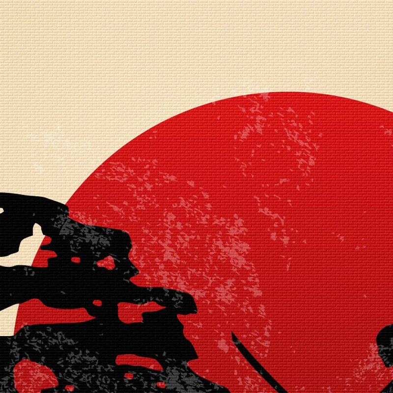 Японский художественный принт чернильная живопись воин настенные подвесные