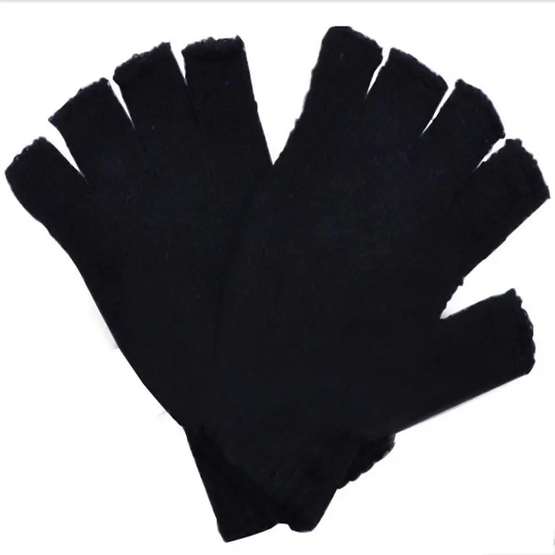 

Women Men's fingerless gloves male without fingers winter gloves handschoenen winter hand warmer knitted balck gloves ladies