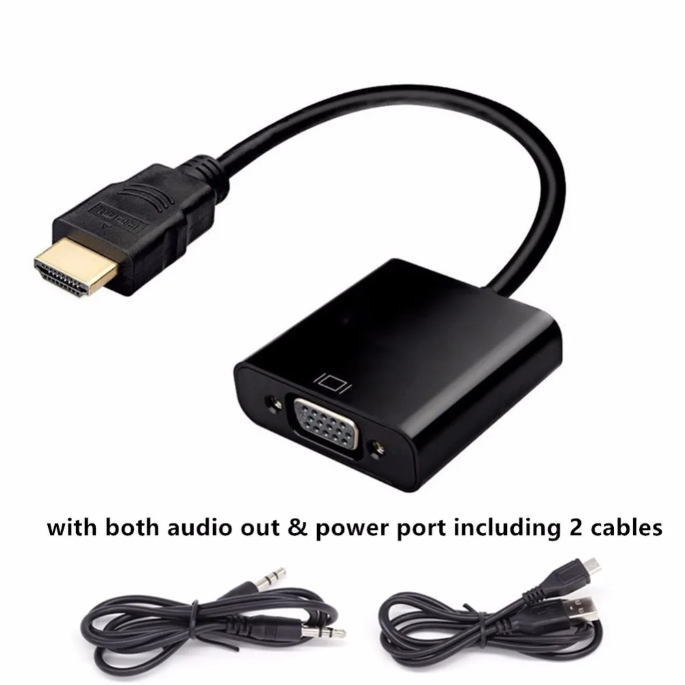 Адаптер HDMI в VGA позолоченный конвертер Папа-VGA для ПК ноутбуков проекторов HDTV и