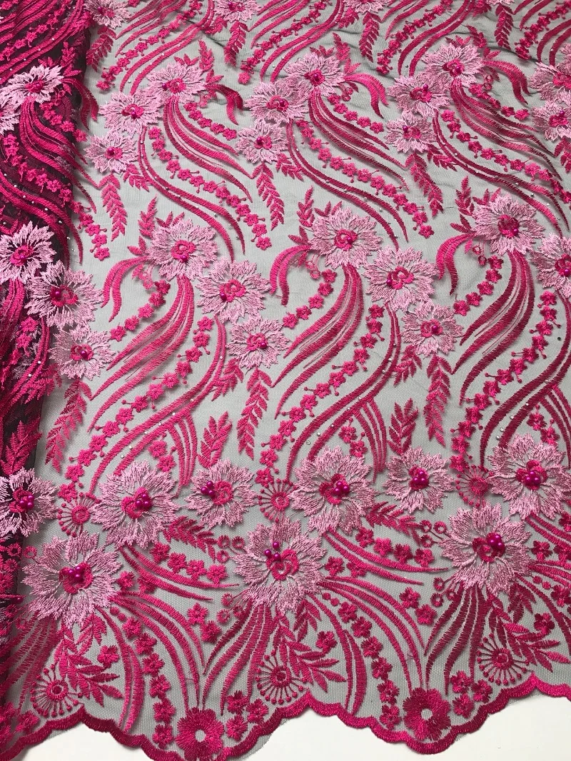 

African Lace Fabric 2018 Embroidered Nigerian Laces Fabric Bridal High Quality French Tulle Lace Fabric For Wedding Party A1