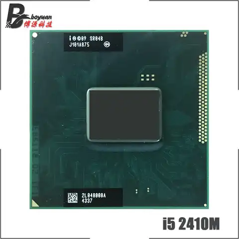 Процессор Intel Core i5-2410M i5 2410M, SR04B, двухъядерный, 4 потока, 2,3 ГГц, 3 Мб, 35 Вт, разъем G2 / rPGA988B