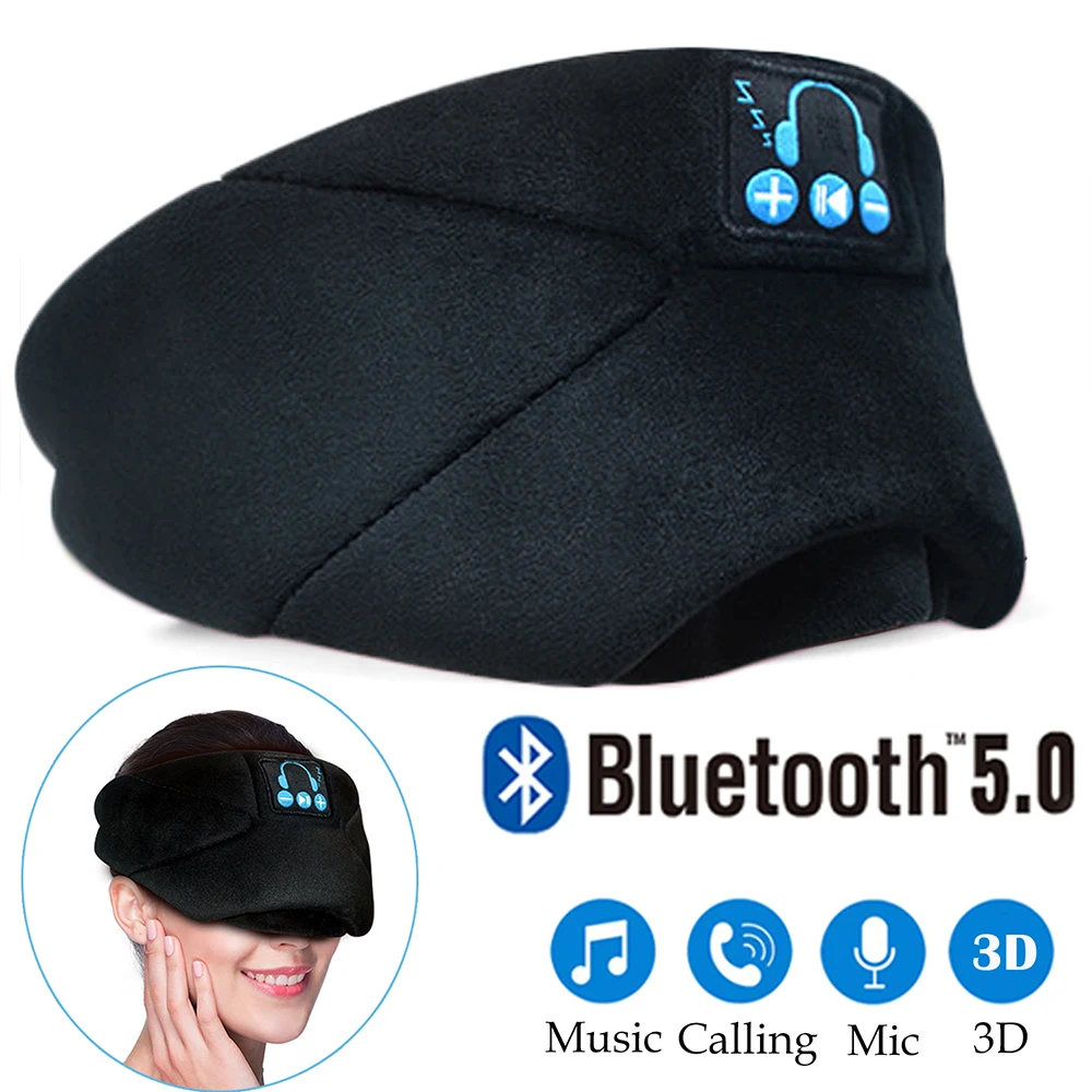 Bluetooth 5 0 музыкальные наушники для сна маска вызова глаз полное затенение