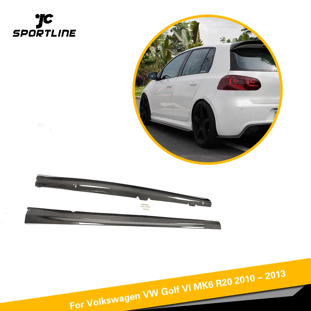 Карбоновые/FRP боковые юбки для автомобиля накладные фартуки VW Golf 6 R20 только 2010 2011