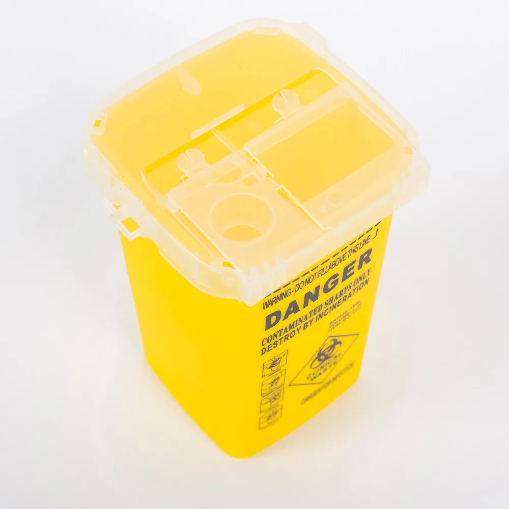Biomaser1PCS желтая Татуировка медицинские пластиковые шарпы контейнер биоопасности