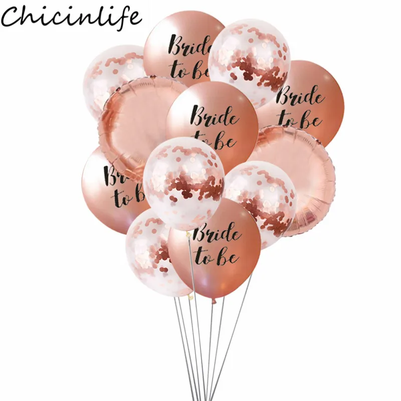 Chicinlife 12-дюймовый розовый Золотой тематический латексный шар для невесты