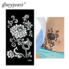 Черные цветы glaryyears, макияж, трафарет из хны для татуировок, Женское боди-арт, трафарет для татуировок, сексуальный продукт, водостойкий женский