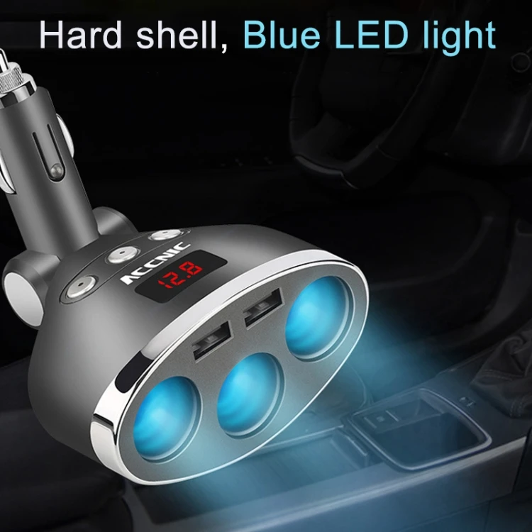 One for three cigarette lighter multi-function with switch one minute two USB mobile phone car charger plug | Автомобили и