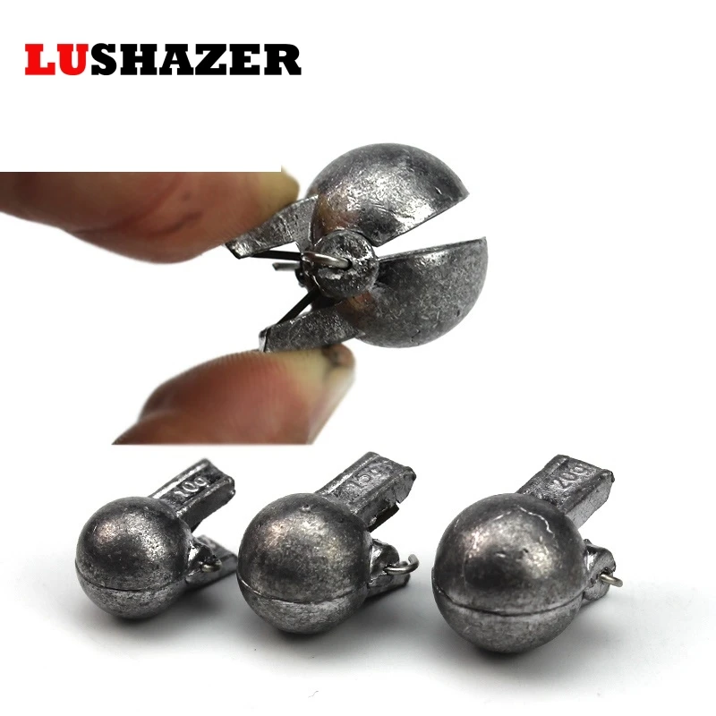 1 шт. LUSHAZER 10 г/15 г/30 г открытый рот свинцовый рыболовный грузик круглый приманка свинцовый Вес Клип укус рок рыболовные аксессуары