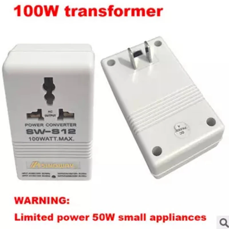 tourism convenient 100W 110V 120V to 220V 240V boost type low voltage inverter transformer stroke dual channel power converter | Лампы и