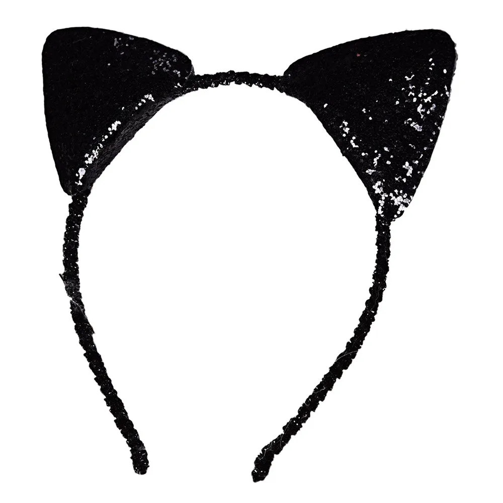 Повязка на голову с кошачьими ушками и блестками для девочек | Мать ребенок