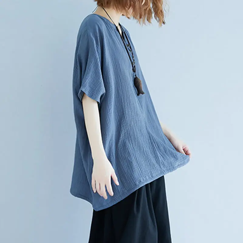2020 новая летняя женская рубашка одежда однотонная льняная Женская полурубашка