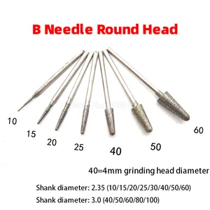 1 шт., алмазная шлифовальная головка с хвостовиком 2,35 мм3 мм