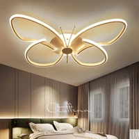 simple modern white acrylic butterfly bedroom dinning room led ceiling lamp dimmable remote control lighting fixture living room
