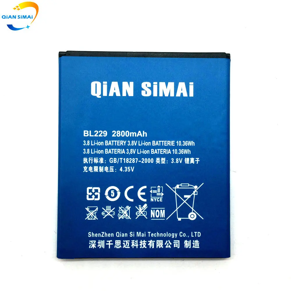 QiAN SiMAi 1 шт. Универсальное зарядное устройство + BL229 батарея 2800 мАч Высокое