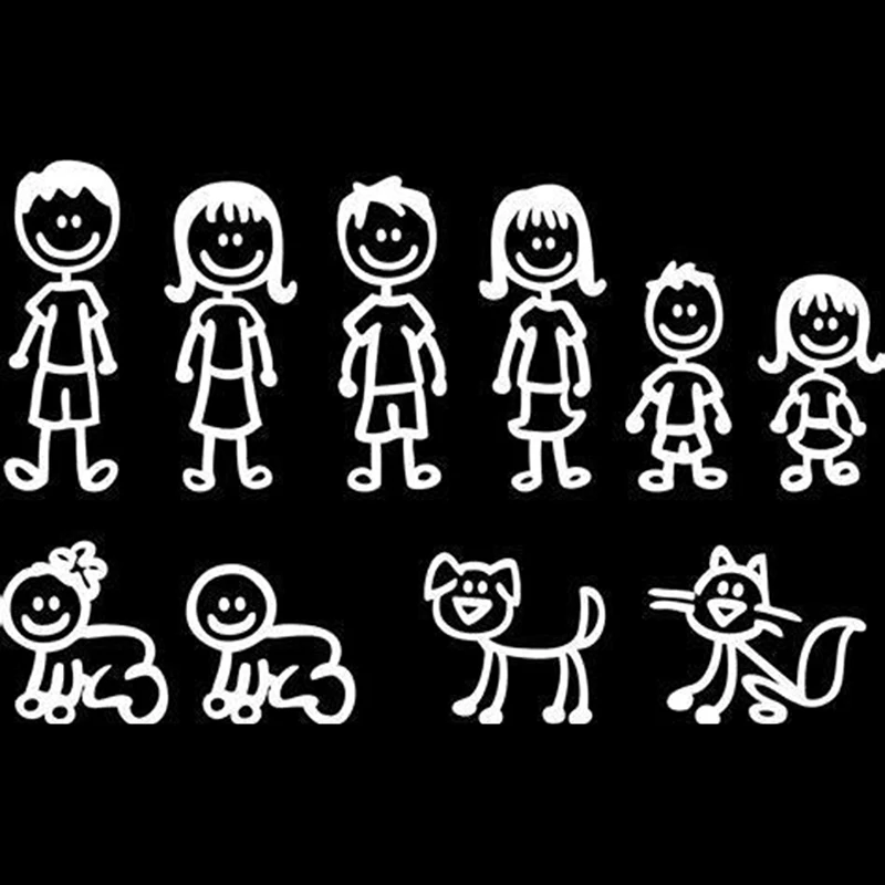 

18*11.5cm Stick Figure Family Set Decal Vinyl Sticker Car Warm And Romantic Decor Decals Vinyl Car Wrap