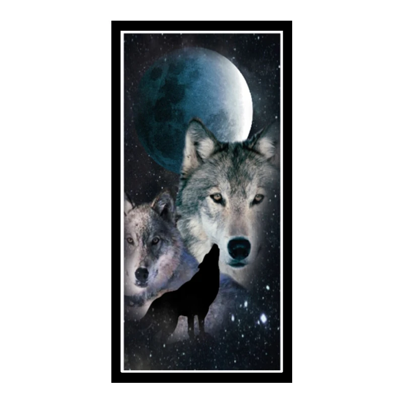 New Cool Night Wolves Wolf Beach Shower Towel Modern Men Wild Animal Train Swimming Pool Towels Daddy Father Birthday Gifts | Дом и сад