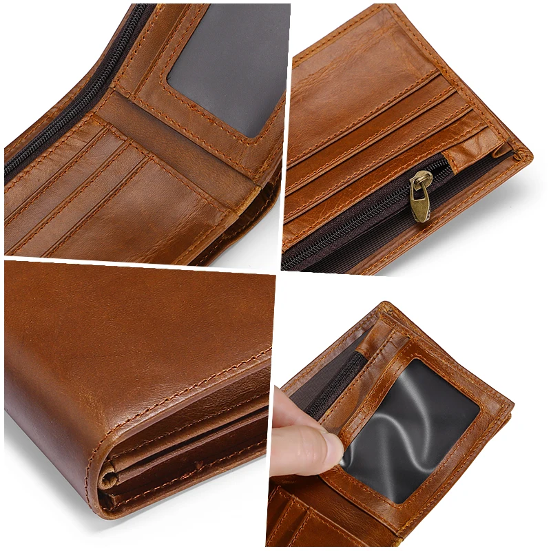 GFLV бренд RFID классический короткий кошелек мужской из натуральной кожи защитный