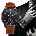 Мужские часы 1 шт. Ретро дизайн кожаный ремешок Аналоговый сплав кварцевые наручные часы Прямая поставка 2018JUL9