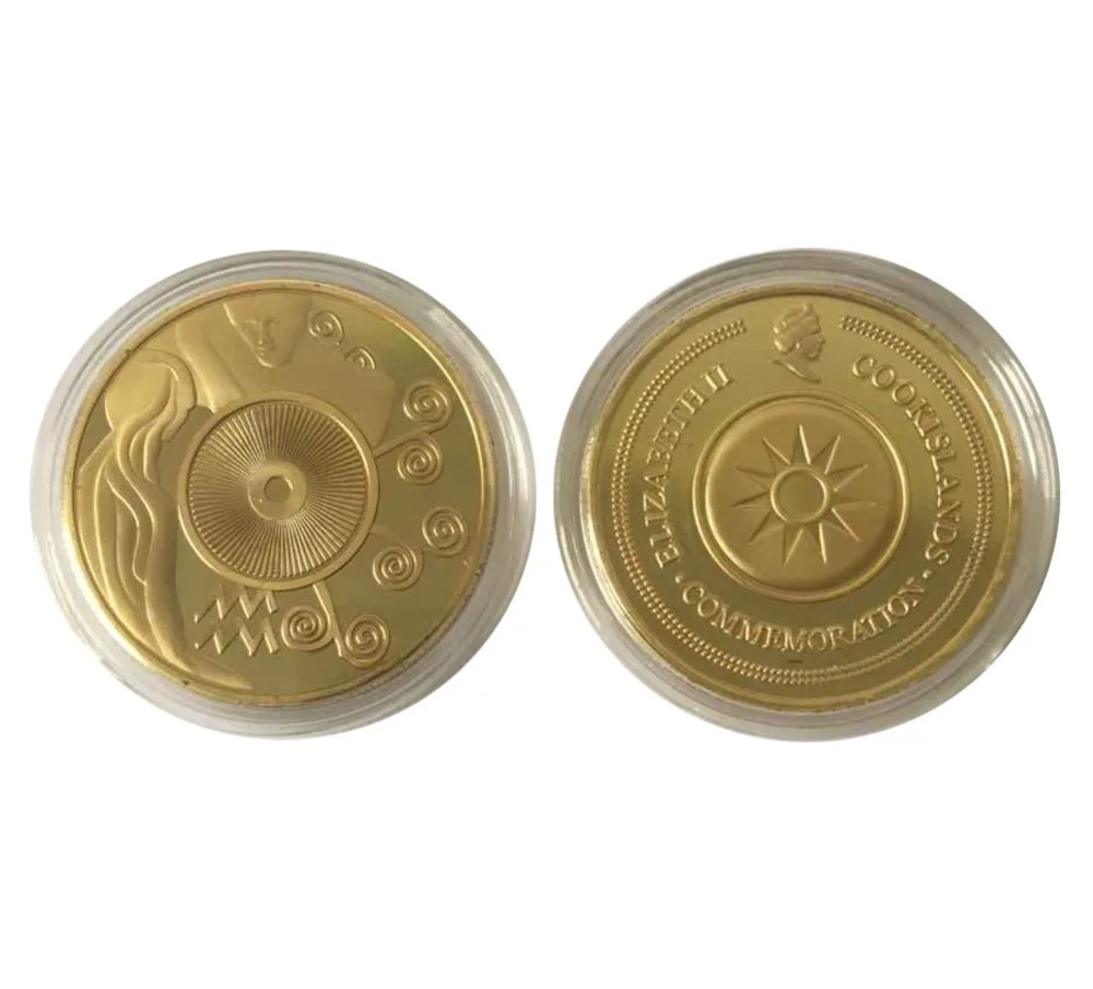 Знак зодиакалья Водолей карточка для покера золотая монета Новинка|coin magic tricks for