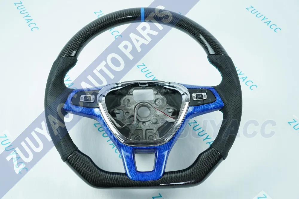 Рулевое колесо из углеродного волокна и кожи для VW Golf MK7