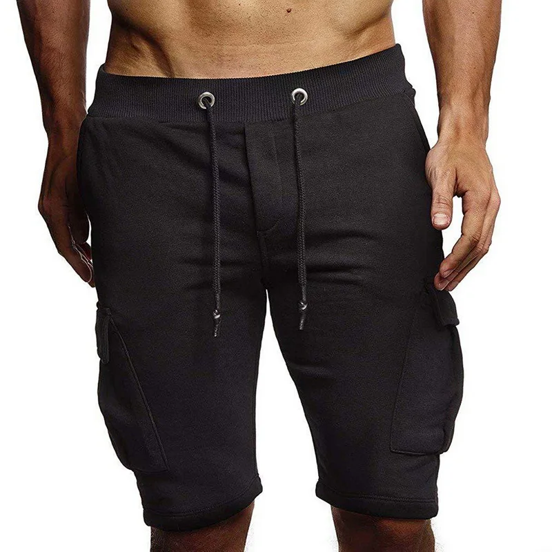 Мужские шорты HEFLASHOR повседневные однотонные для бега по колено с карманами в