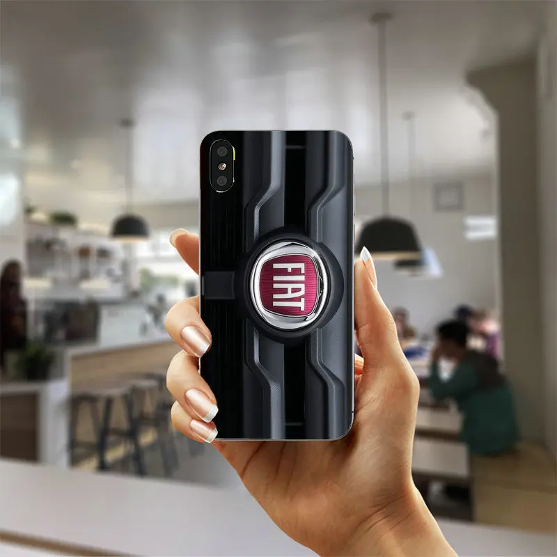 Горячая лого Fiat мягкий TPU силиконовый прозрачный мобильный телефон чехлы Чехол